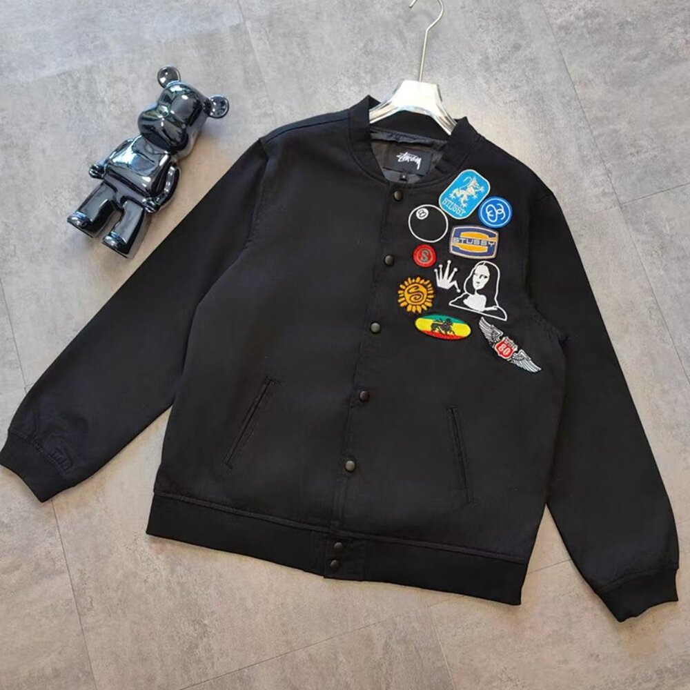Stussy Black Baseball Jacket